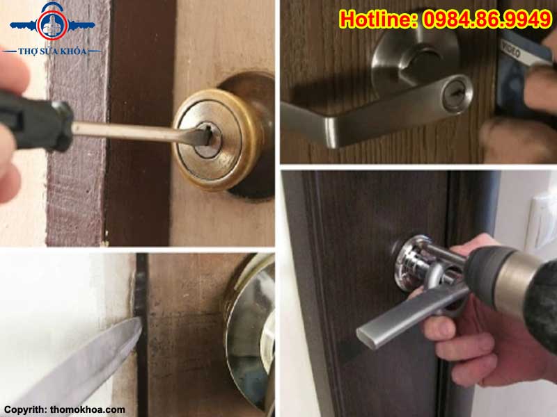 Mở Khóa Cửa Tay Gạt Bị Sập Chốt